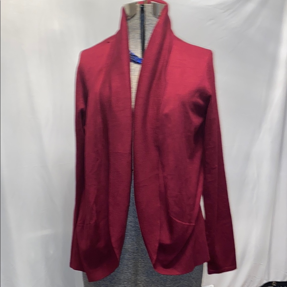Elegant burgundy Open Front Cardigan
